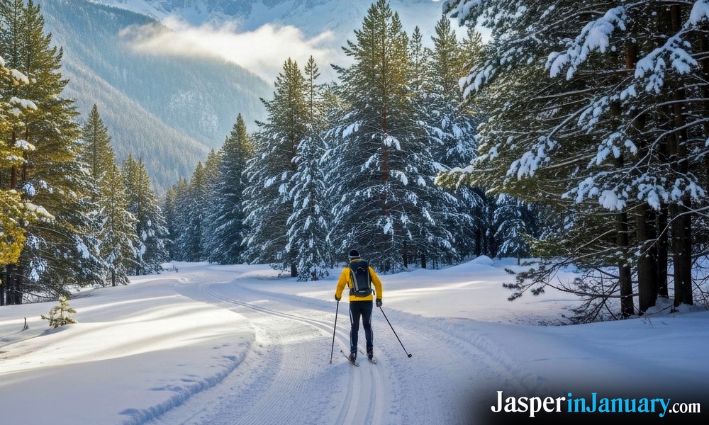 January Cross Country Skiing in Jasper