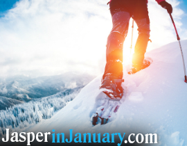 Snowshoeing in Jasper National Park during January