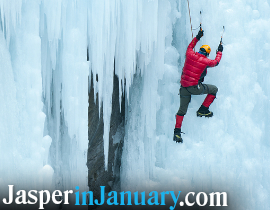 Ice climbing in Jasper National Park during January